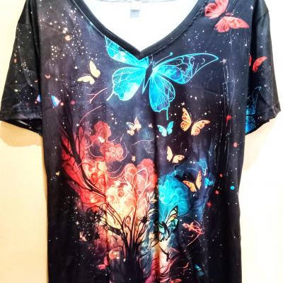 TEE-SHIRT PAPILLON FEMME